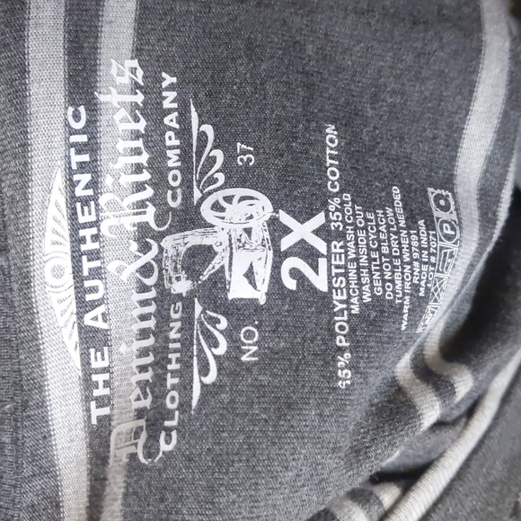 Men's Denim&Rivets 2X Grey Shirt - Picture 6 of 6